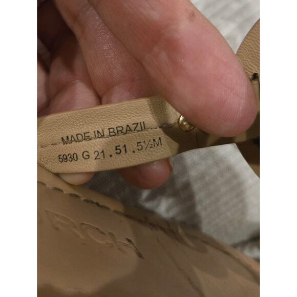 Tory Burch Miller Thong Sandals Women's Size 5.5 Beige w Flaw - Picture 7 of 7
